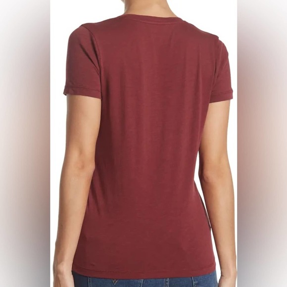 NWT MADEWELL V-Neck Short Sleeve T-Shirt XS, Red Wine - Picture 3 of 5